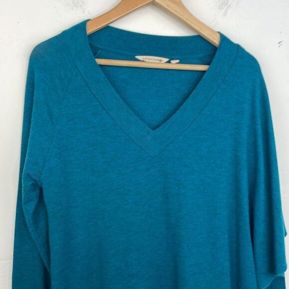 Soft Surroundings Teal Madeline Tunic light sweater long sleeve size Small - Picture 2 of 14